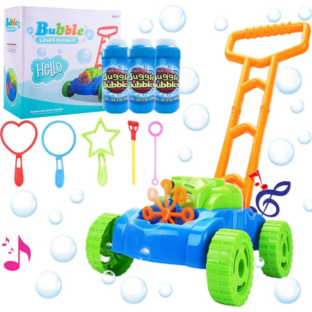Automatic Bubble Mower Outdoor Toddler Toys for Backyard with Music, Baby Walker